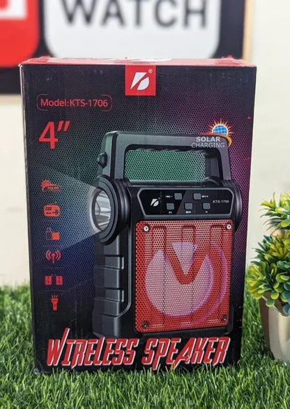 Kts-1706 Taşınabilir Güneş Enerjili Fenerli Bluetooth Hoparlör