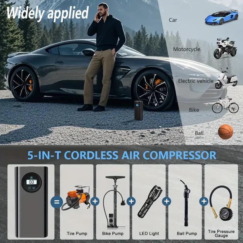 Lcd Ekranlı Taşınabilir Hava Kompresörü