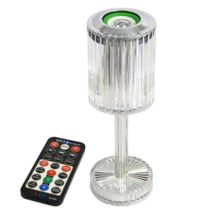Led Bluetooth Hoparlör Uzaktan Kumandalı Kristal Lamba Masa Lamba