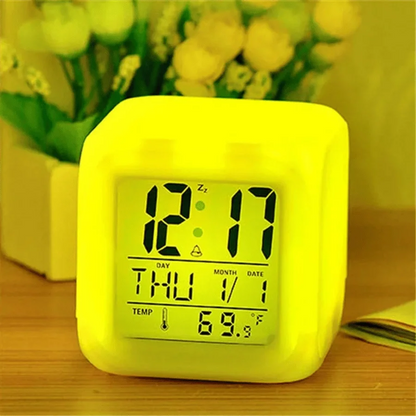 Led Dijital Renkli Masa Saati Alarm Termometre Tarih Masaüstü Saat