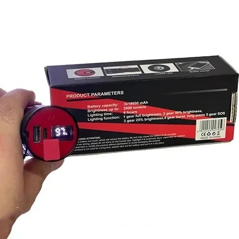 Led El Feneri 2000 Lümen Usb Şarj Edilebilir Flash Işığı Yüksek Güçlü El Feneri Taktiksel Uzun Menzil El Lambası Xa-b707