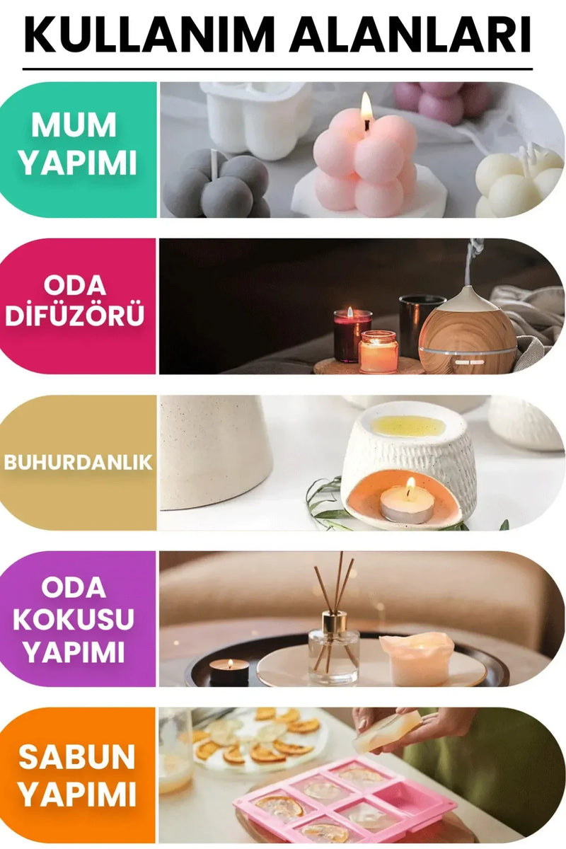 Esansiyel Uçucu Koku Yağı Difüzör Esansı Buhurdanlık Yağı Aromaterapi Yağı 10ml