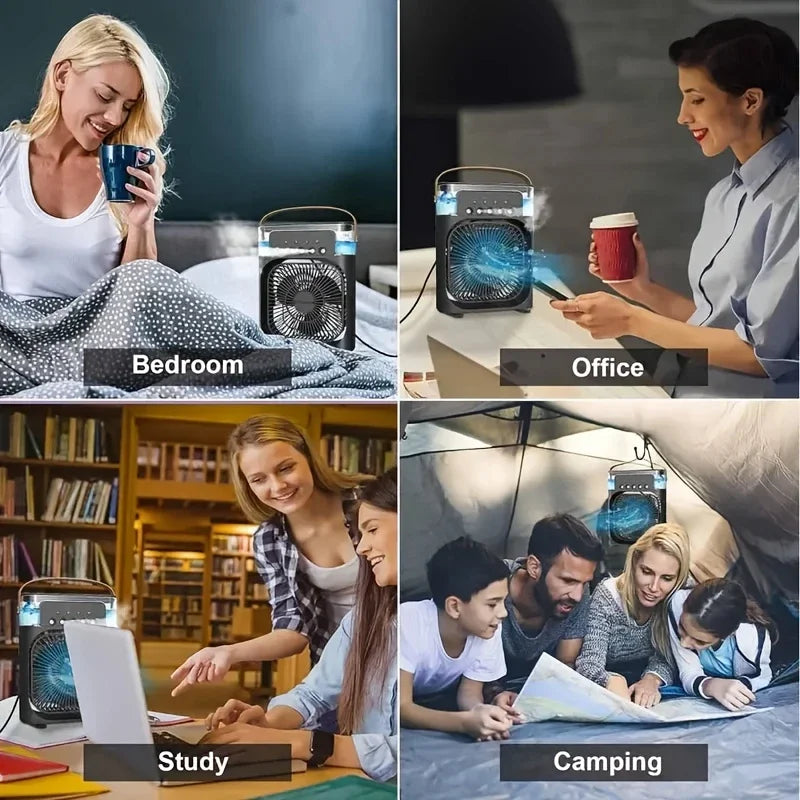 Masaüstü Mini Su Ve Buz Hazneli Buhar Püskürtmeli 3in1 Vantilatör Fan