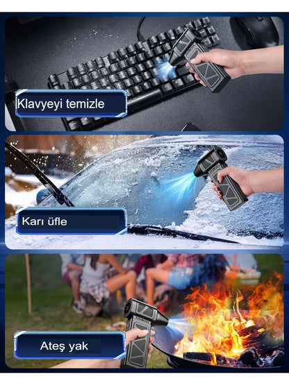 Mega Turbo Üfleyici Elektrikli Şiddetli Fan Hava Kompresör 130.000rpm Mangal Barbekü Fanı