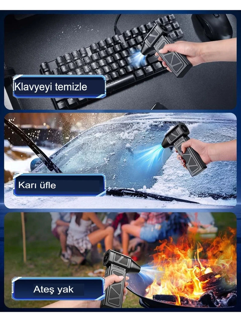 Mega Turbo Üfleyici Elektrikli Şiddetli Fan Hava Kompresör 130.000rpm Mangal Barbekü Fanı