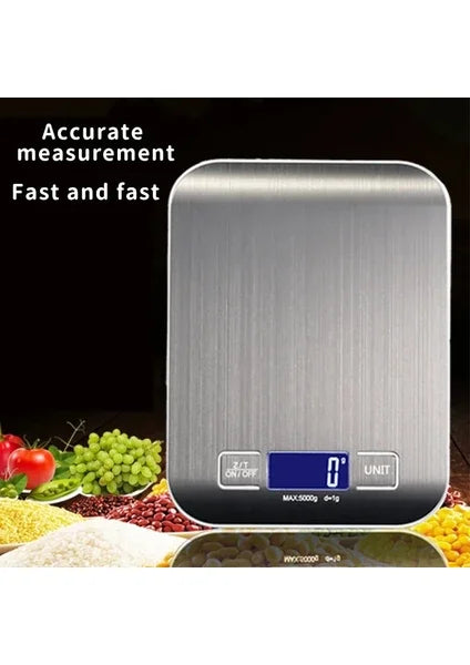 Metal Dijital Mutfak Terazisi Hassas Tartı 5 Kg Crown