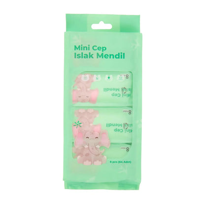 Mini Cep Islak Mendil Günlük Pratik 8'li Paket