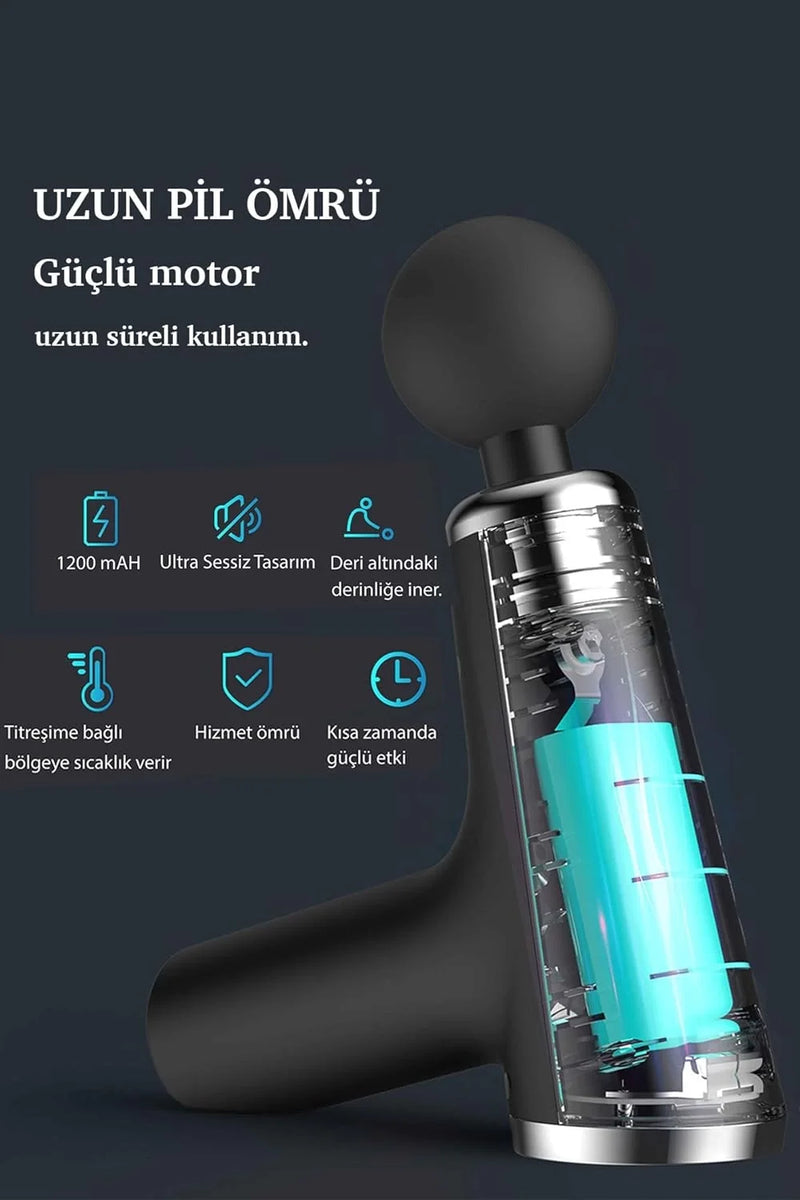 Mini Fascial Gun Profesyonel Şarjlı Masaj Aleti 4 Başlıklı Kh-800