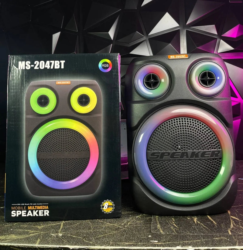 MS Bluetooth ve USB Girişli 8 inch Şarjlı Işıklı Müzik Sistemi MS-2047 BT