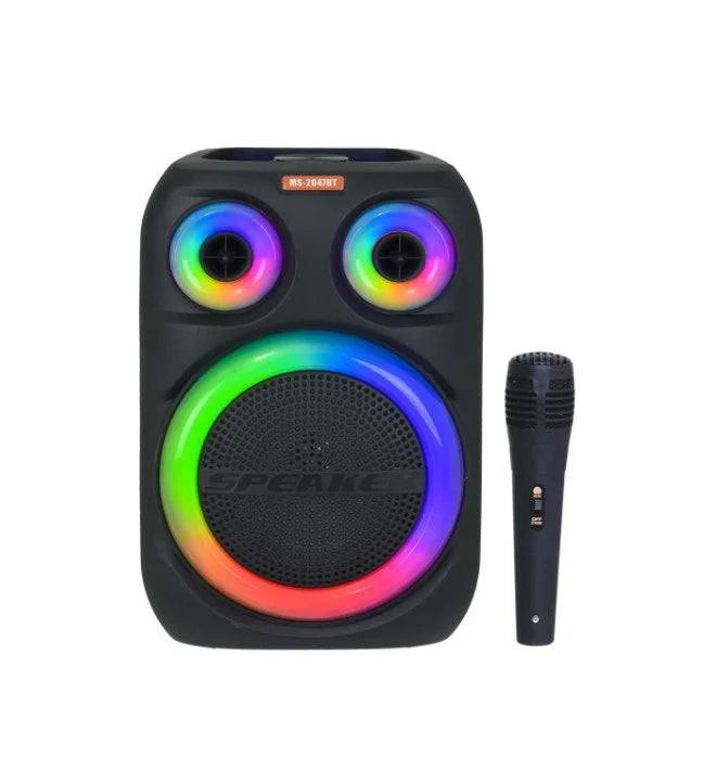 MS Bluetooth ve USB Girişli 8 inch Şarjlı Işıklı Müzik Sistemi MS-2047 BT