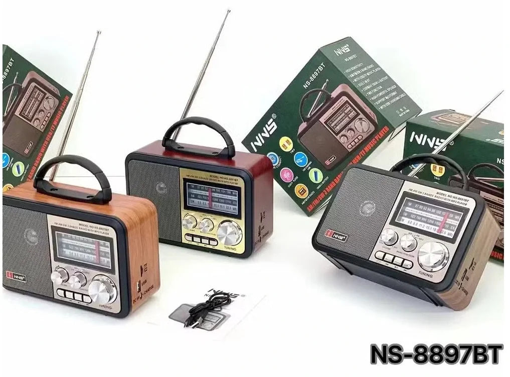 Nns Ns-8897 Orta Boy Retro, Nostaljik, Ahşap Tasarım Radyo