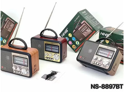 Nns Ns-8897 Orta Boy Retro, Nostaljik, Ahşap Tasarım Radyo