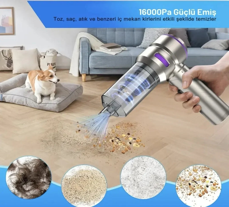 Oto Süpürge Plus Max 17000 Pa 100 Watt Şarjlı Süpürge