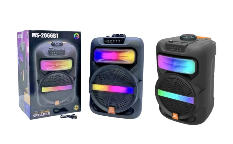 Platoon Pl-4361 Bt Usb Sd Aux 8 İnç Mikrofonlu Anfi Yüksek Ses Taşınabilir Rgb Işıklı Hoparlör