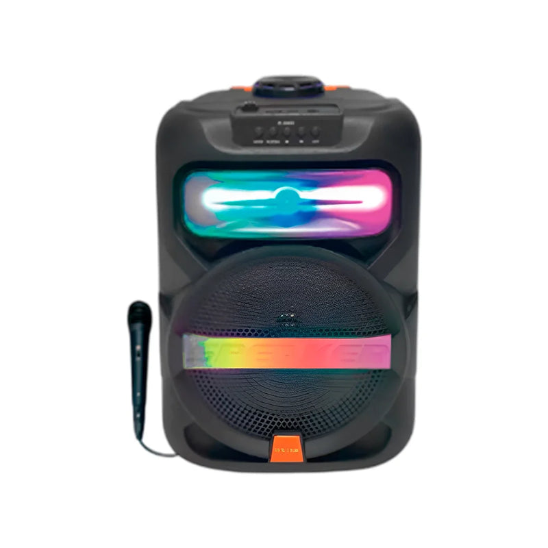Platoon Pl-4361 Bt Usb Sd Aux 8 İnç Mikrofonlu Anfi Yüksek Ses Taşınabilir Rgb Işıklı Hoparlör