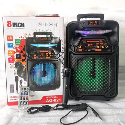 Platoon PL-4680 Bluetooth/Sd/Usb Girişli 8"Kumandalı Işıklı Müzik Kutusu