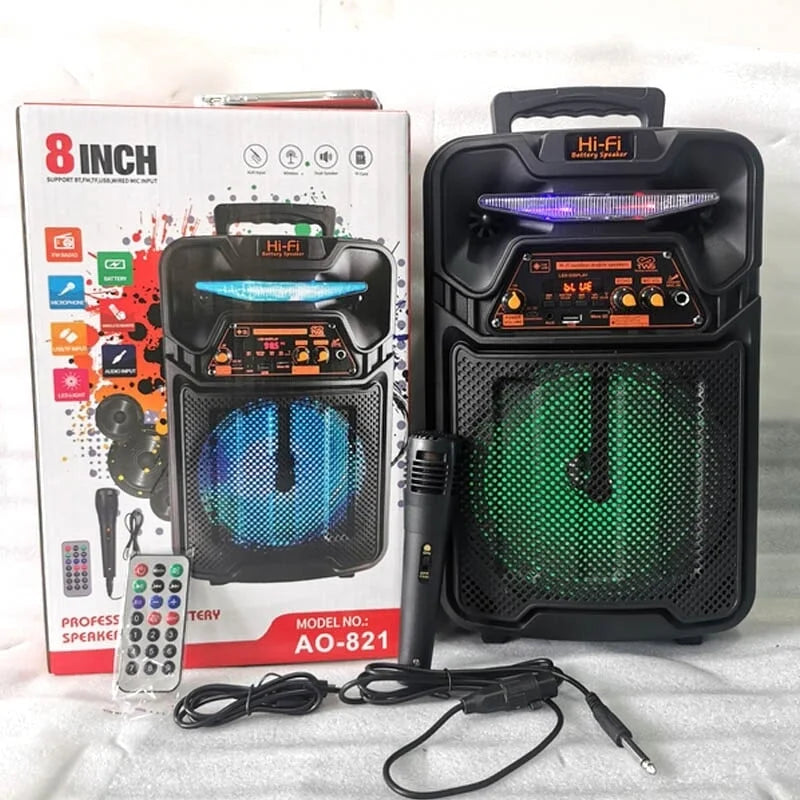 Platoon PL-4680 Bluetooth/Sd/Usb Girişli 8"Kumandalı Işıklı Müzik Kutusu