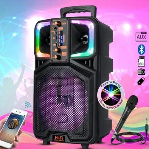 Platoon Usb+SD+Bluetooth Hoparlör Çek Çek 8 İnç RGB Işıklı ( CH-833 )
