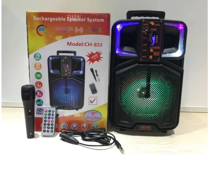 Platoon Usb+SD+Bluetooth Hoparlör Çek Çek 8 İnç RGB Işıklı ( CH-833 )