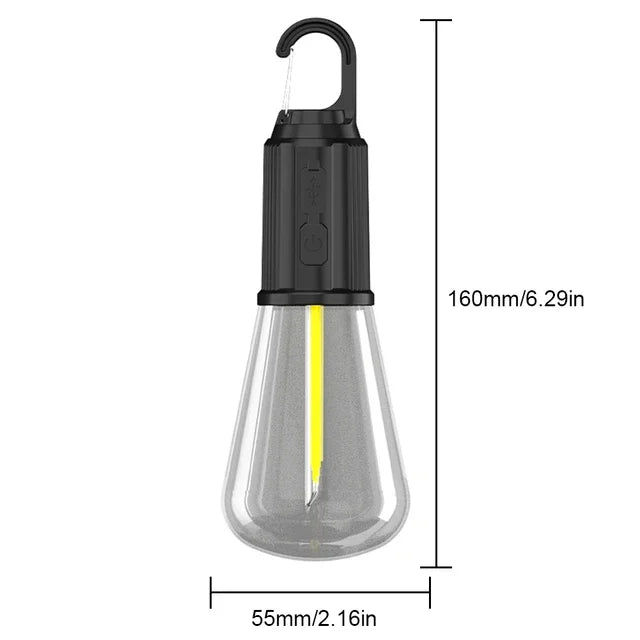 Rustik Taşınabilir Şarjlı Tasarruflu Ampul 10w Led Lamba Type-c Şarj Askılı Asma Aydınlatma T020