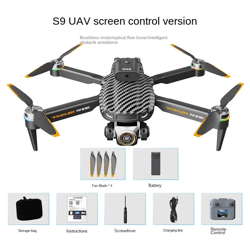 S9 Pro 4k Kamera Drone Uzaktan Kumandalı Katlanabilir, Rc Drone