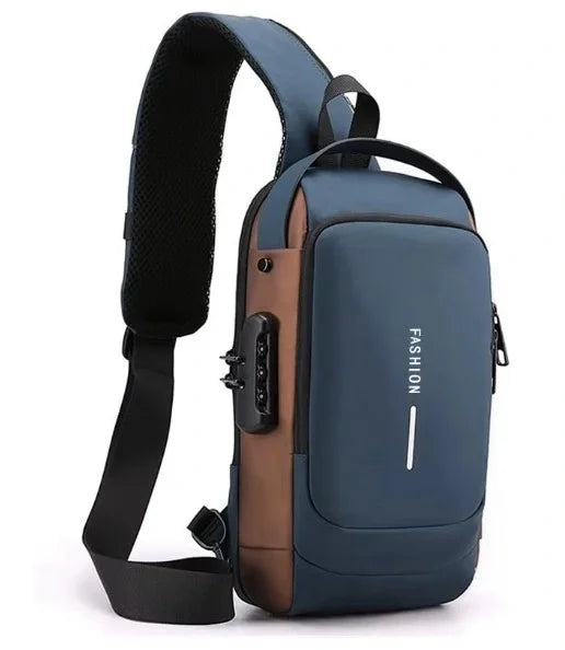 Şifreli Kilitli Usb Girişli Göğüs Omuz Çantası Body Bag