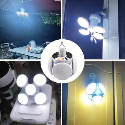 Solar Güneş Enerji Ve Usb Sarjlı 5 Kanatlı Led Lamba Egonex