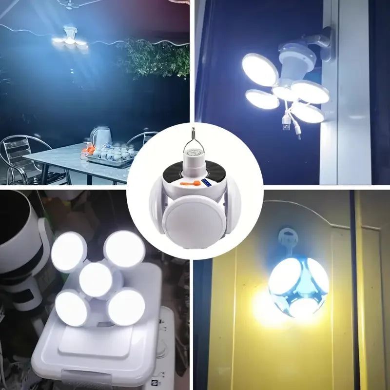 Solar Güneş Enerji Ve Usb Sarjlı 5 Kanatlı Led Lamba Egonex