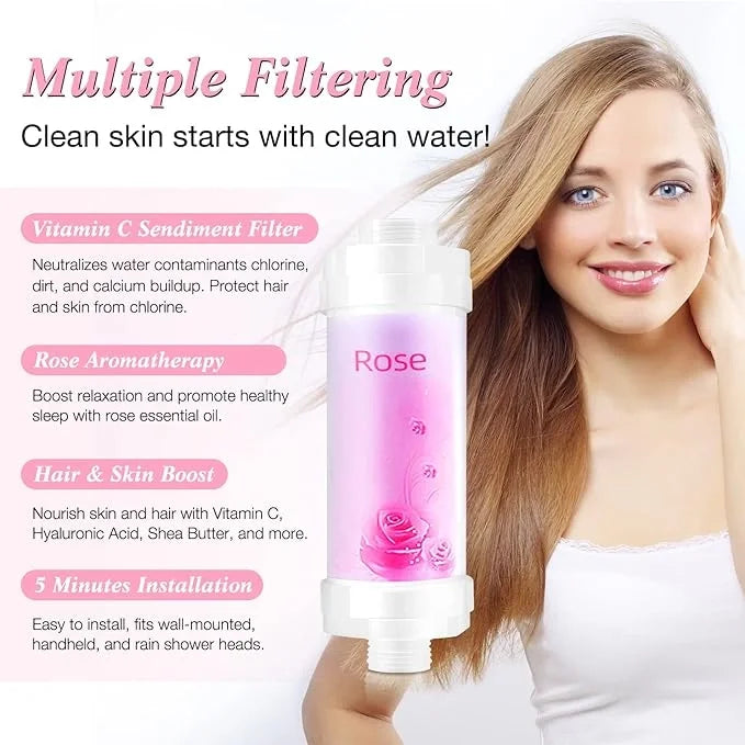 Spavely Vitamin C Duş Filtresi Her Türlü Cilt Tipini Ve Özellikle Kuru Ciltleri Nemlendirmek İçin, Kore Güzellik Ürünü (gül )