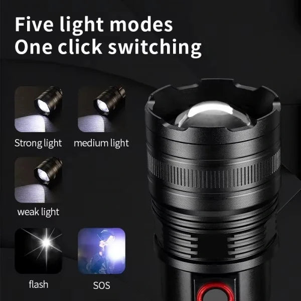 Taktik Led El Feneri 2000m, Güçlü Uzun Menzilli Led El Feneri Xa-b702