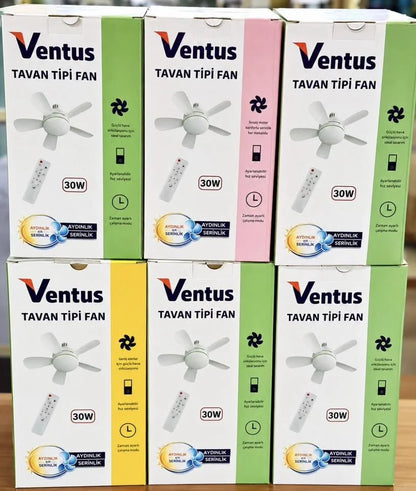 Tavan Vantilatör Kumandalı Lambalı  VENTUS