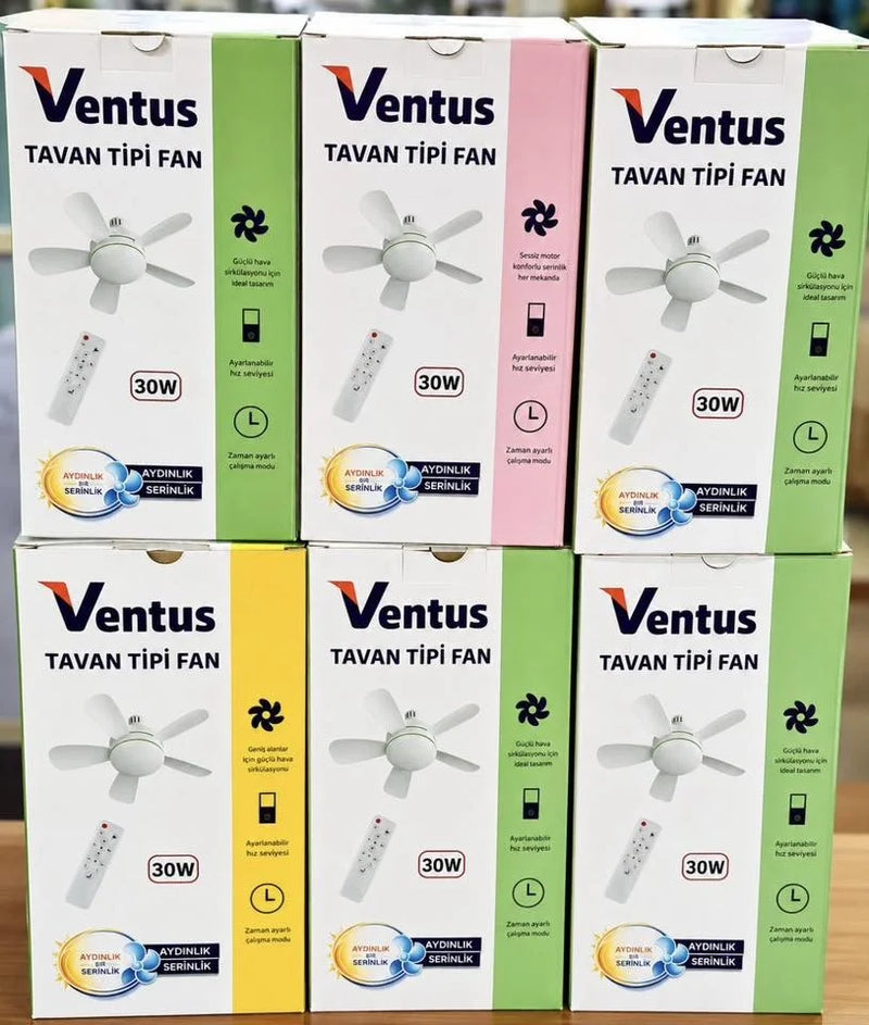 Tavan Vantilatör Kumandalı Lambalı  VENTUS