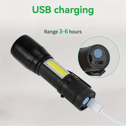 Ultra Güçlü Taktik Şarjlı Led El Feneri Çakarlı