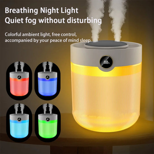 Ultrasonik Oda Hava Nemlendirici Çift Sprey Aromatherapy Ev Ofis Humudifier Rgb Işıklı 2lt