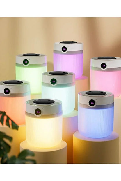 Ultrasonik Oda Hava Nemlendirici Çift Sprey Aromatherapy Ev Ofis Humudifier Rgb Işıklı 2lt