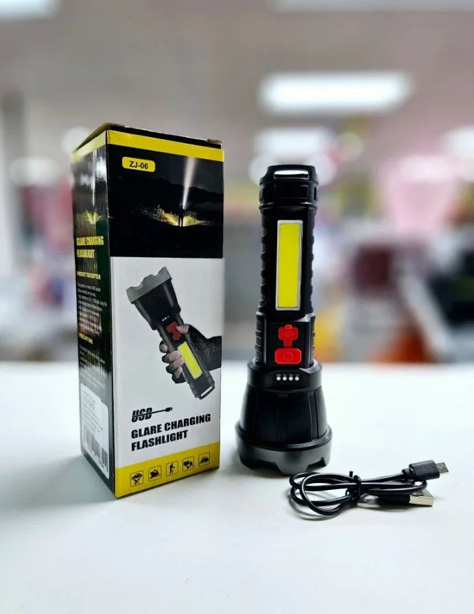 Usb Glare Charging Flashlight El Feneri Zj-05
