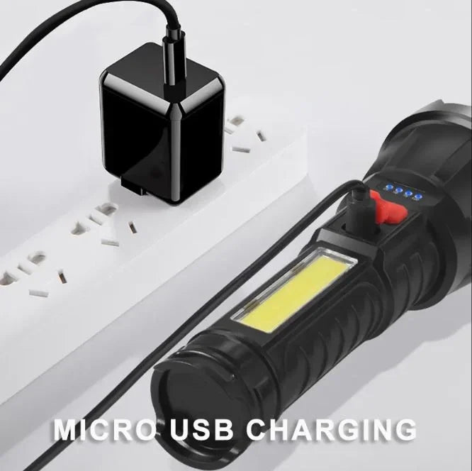 Usb Glare Charging Flashlight El Feneri Zj-05