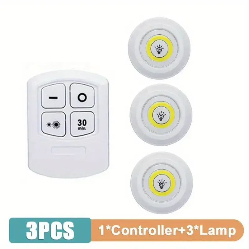 Uzaktan Kumandalı Yapışkanlı 3'lü Led Spot Lamba