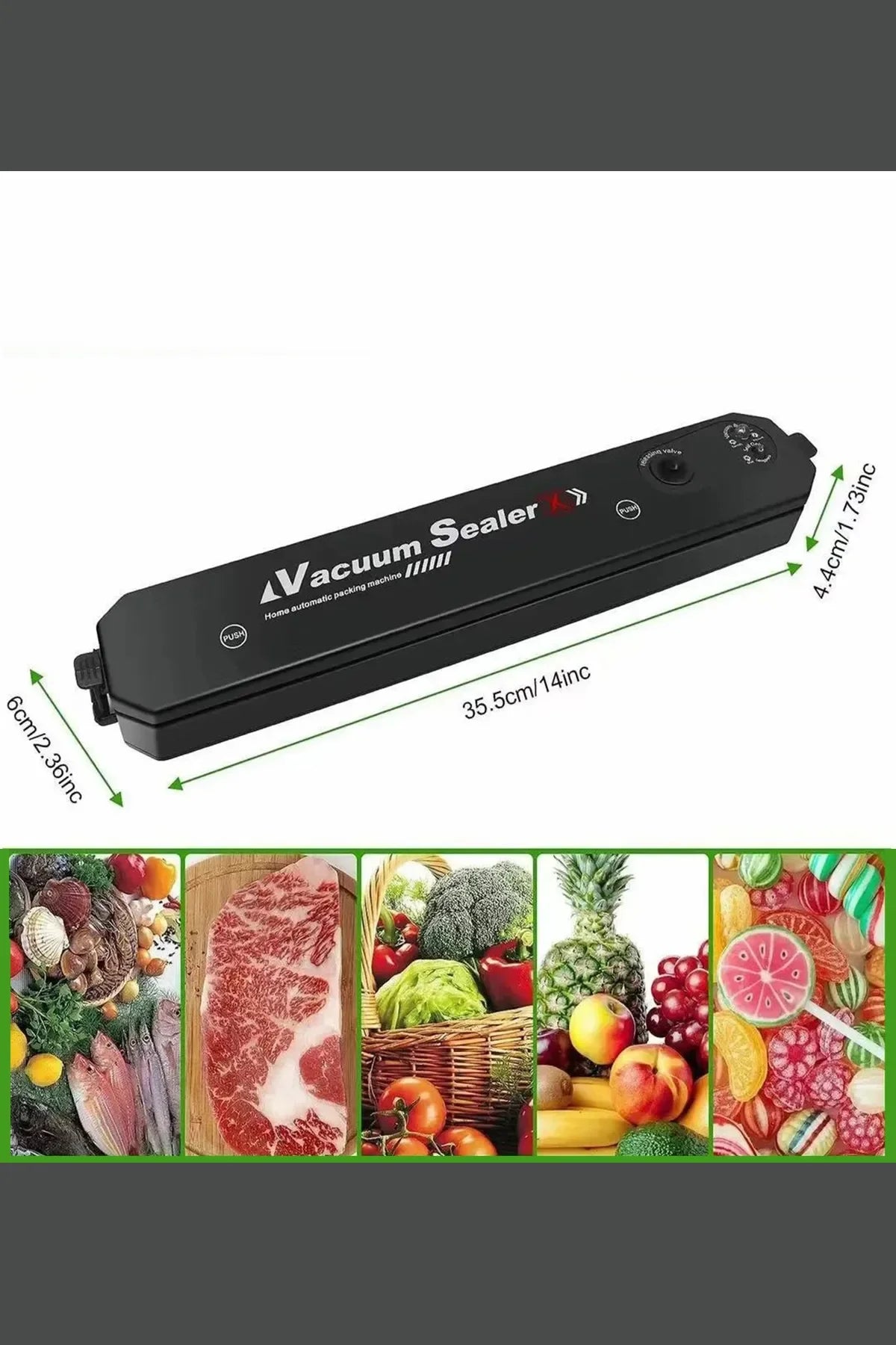 Vacuum Sealer Ev Tipi Vakumlama Ve Yapıştırma Makinesi + 10 Adet Vakum Poşeti