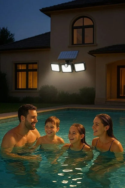 Volemi Üçlü Solar Led Projektör – Beyaz Işık – Sensörlü Dış Mekân Aydınlatma