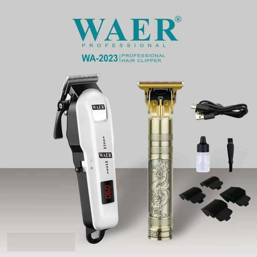 Waer Wa-2023 Profesyonel Saç Sakal Kesme Tıraş Makinesi Set 2in1