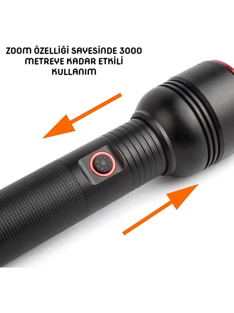 Wıson Ws-5572 20w Uzun Menzilli Şarjlı Metal El Feneri