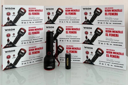 Wıson Ws-5572 20w Uzun Menzilli Şarjlı Metal El Feneri