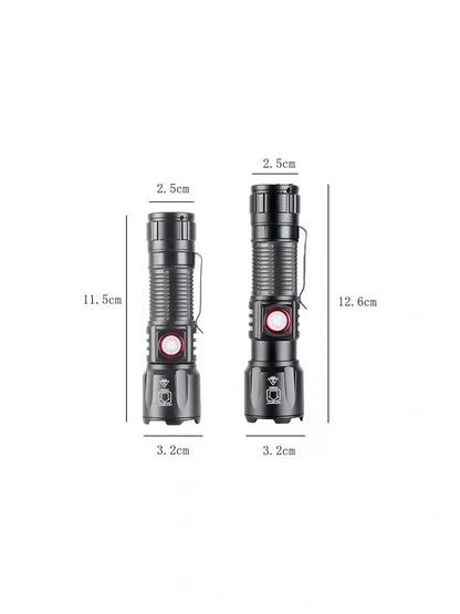 Ws-2828 Ultra Usb Şarjlı Polis El Feneri, Bekçi, Asker El Feneri Kırmızı Mavi Çakarlı 1000 Lümen